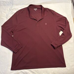 IZOD Men's Maroon Long Sleeve Polo
